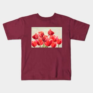 Ruby Red Tulips Kids T-Shirt